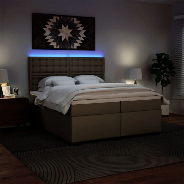 Pat continental cu saltea, cappuccino, 200x200 cm, piele eco WALTI
