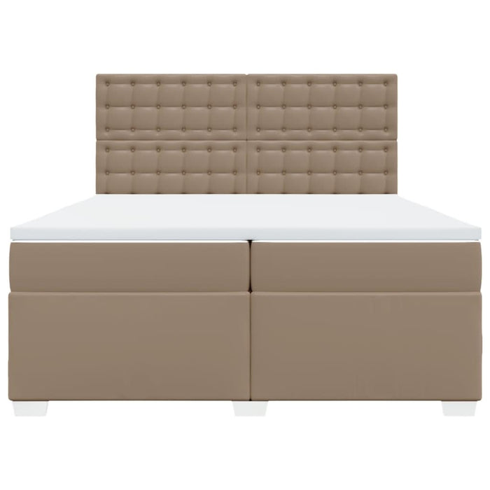 Pat continental cu saltea, cappuccino, 200x200 cm, piele eco WALTI
