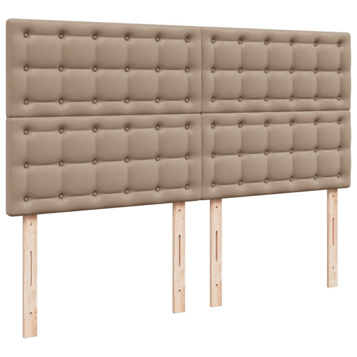 Pat continental cu saltea, cappuccino, 200x200 cm, piele eco WALTI