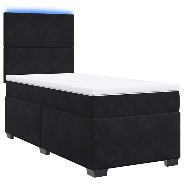 Pat box spring cu saltea, negru, 80x200 cm, catifea - WALTI WALTI