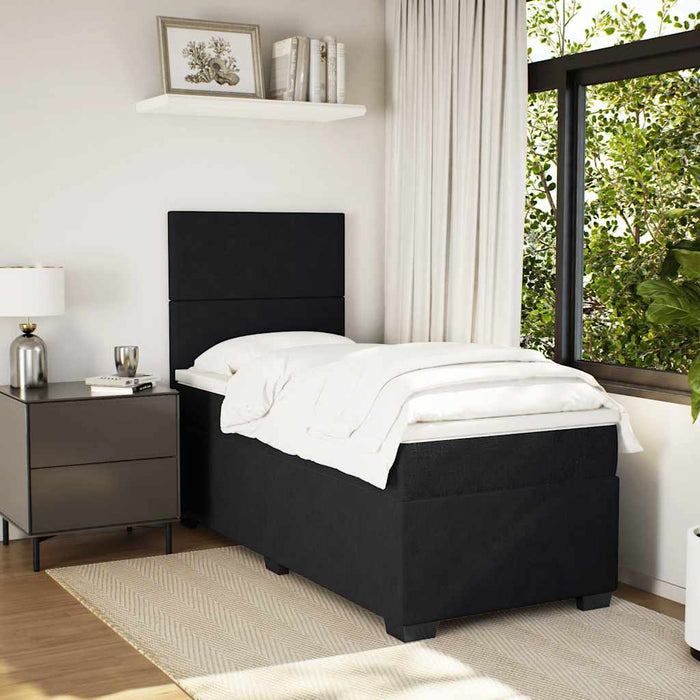 Pat box spring cu saltea, negru, 80x200 cm, catifea - WALTI WALTI