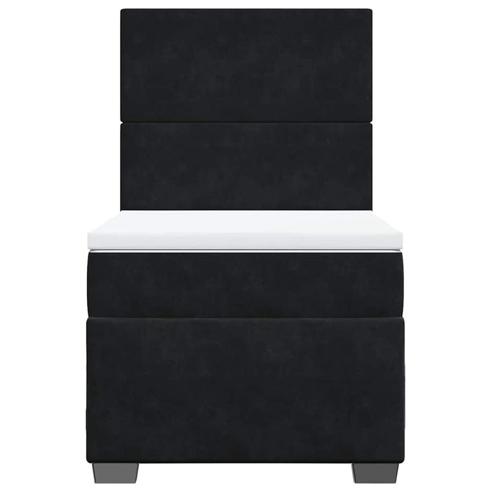 Pat box spring cu saltea, negru, 80x200 cm, catifea - WALTI WALTI