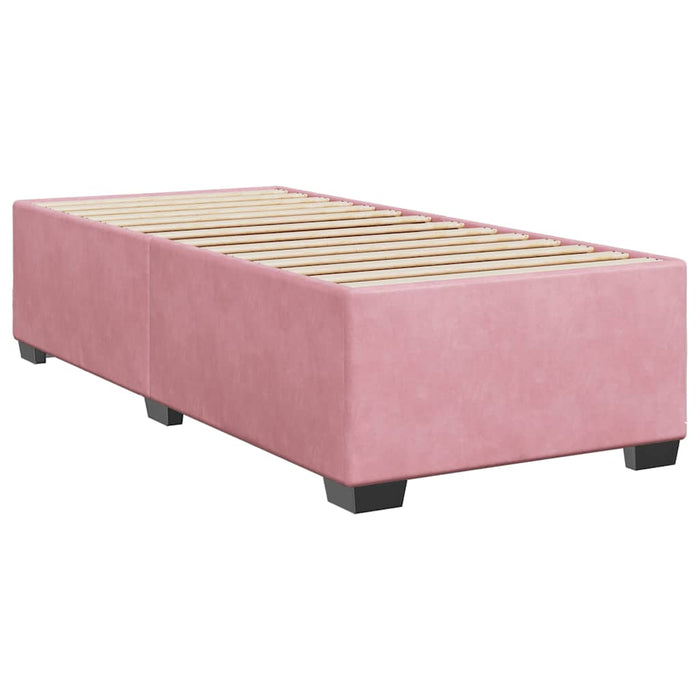 Pat box spring cu saltea, roz, 80x200 cm, catifea - WALTI WALTI