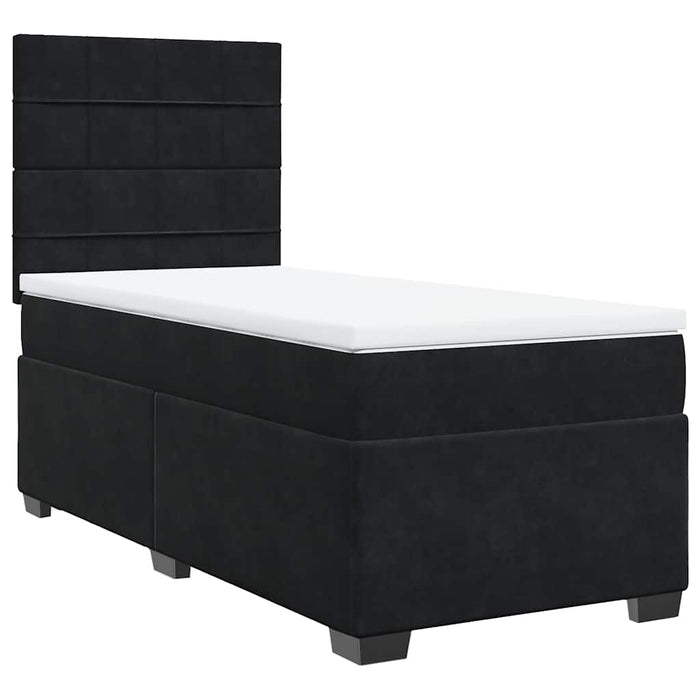 Pat box spring cu saltea, negru, 80x200 cm, catifea - WALTI WALTI
