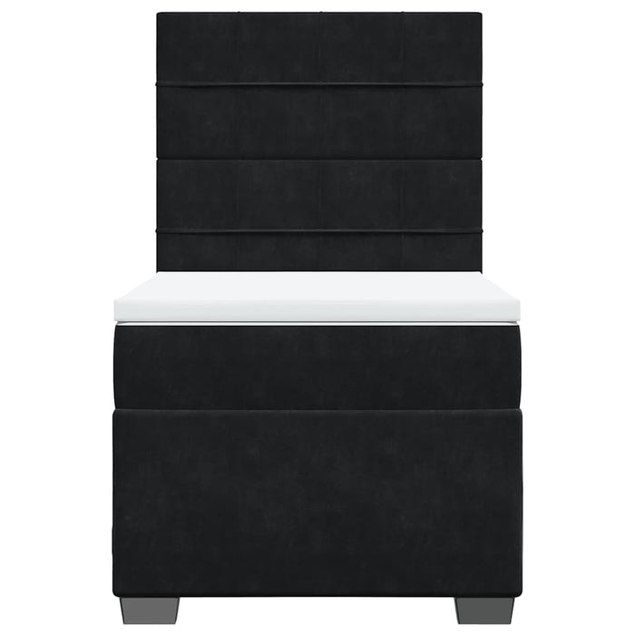Pat box spring cu saltea, negru, 80x200 cm, catifea - WALTI WALTI