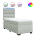 Pat continental cu saltea, gri deschis, 80x200 cm, catifea - WALTI WALTI