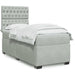 Pat continental cu saltea, gri deschis, 80x200 cm, catifea - WALTI WALTI