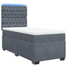 Pat box spring cu saltea, gri închis, 80x200 cm, catifea - WALTI WALTI