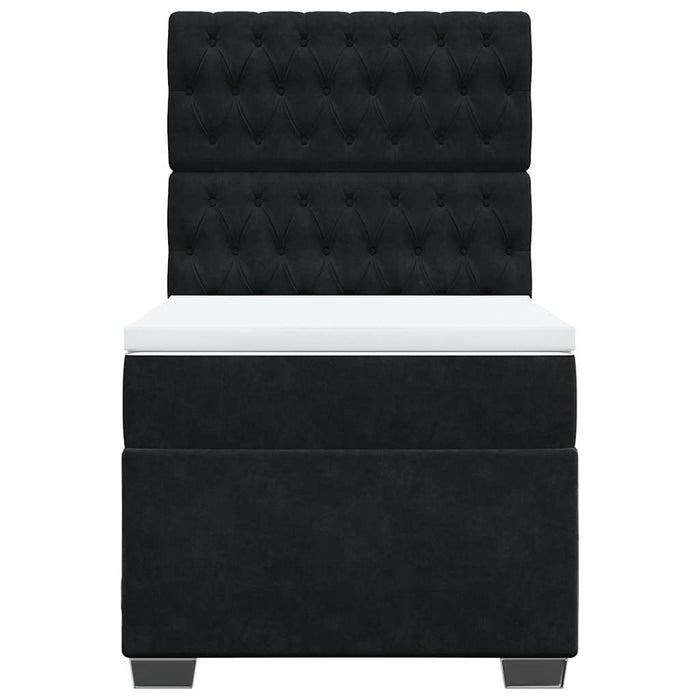 Pat box spring cu saltea, negru, 80x200 cm, catifea - WALTI WALTI