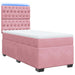 Pat box spring cu saltea, roz, 80x200 cm, catifea - WALTI WALTI