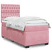 Pat box spring cu saltea, roz, 80x200 cm, catifea - WALTI WALTI