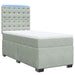 Pat continental cu saltea, gri deschis, 80x200 cm, catifea - WALTI WALTI