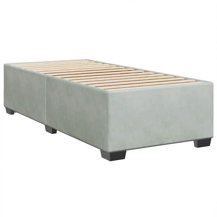 Pat continental cu saltea, gri deschis, 80x200 cm, catifea - WALTI WALTI