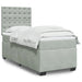 Pat continental cu saltea, gri deschis, 80x200 cm, catifea - WALTI WALTI