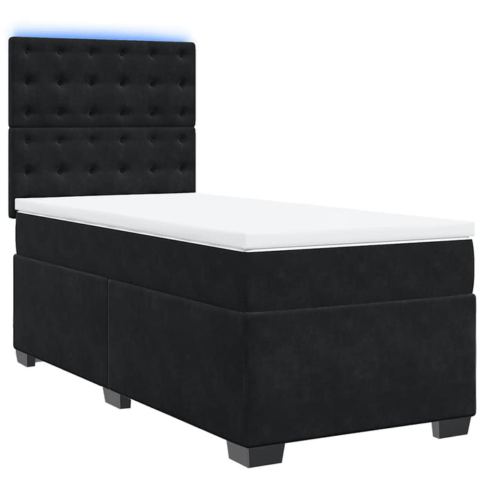 Pat box spring cu saltea, negru, 80x200 cm, catifea - WALTI WALTI