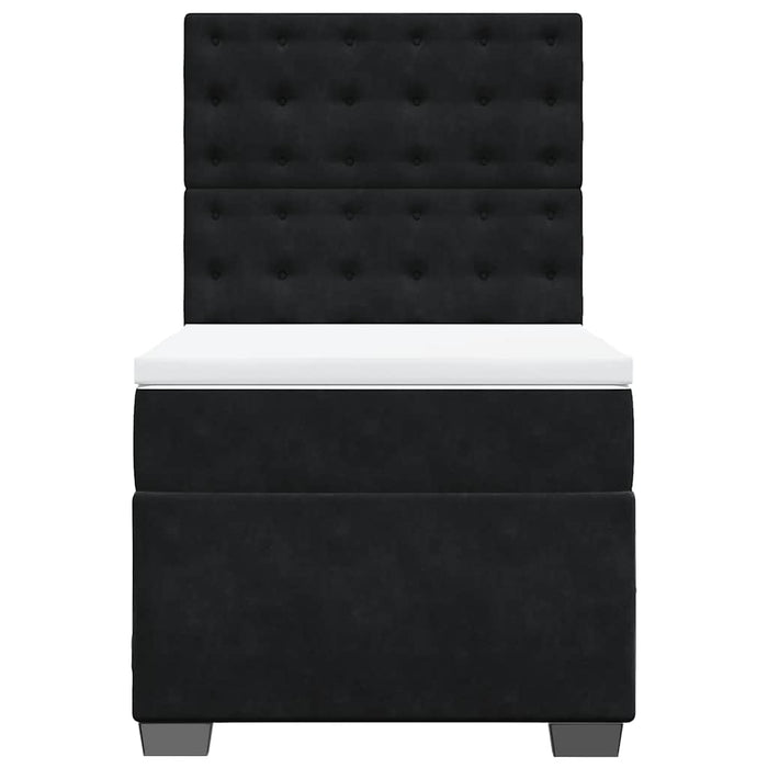 Pat box spring cu saltea, negru, 80x200 cm, catifea - WALTI WALTI