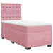 Pat box spring cu saltea, roz, 80x200 cm, catifea - WALTI WALTI