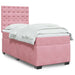 Pat box spring cu saltea, roz, 80x200 cm, catifea - WALTI WALTI