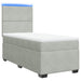 Pat box spring cu saltea, gri deschis, 90x190 cm, catifea - WALTI WALTI