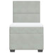 Pat box spring cu saltea, gri deschis, 90x190 cm, catifea - WALTI WALTI