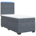 Pat box spring cu saltea, gri închis, 90x190 cm, catifea - WALTI WALTI