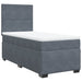 Pat box spring cu saltea, gri închis, 90x190 cm, catifea - WALTI WALTI