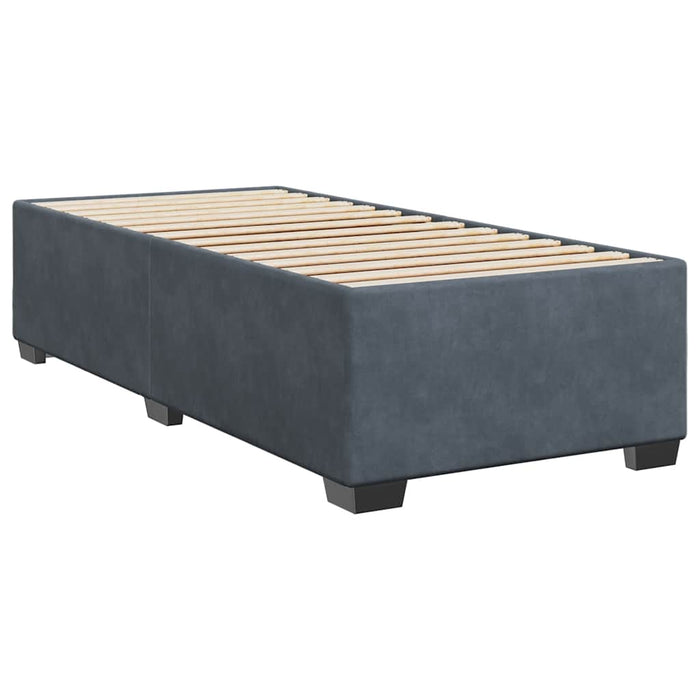 Pat box spring cu saltea, gri închis, 90x190 cm, catifea - WALTI WALTI