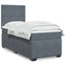 Pat box spring cu saltea, gri închis, 90x190 cm, catifea - WALTI WALTI