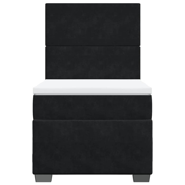 Pat box spring cu saltea, negru, 90x190 cm, catifea - WALTI WALTI