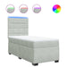 Pat box spring cu saltea, gri deschis, 90x190 cm, catifea - WALTI WALTI
