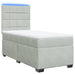 Pat box spring cu saltea, gri deschis, 90x190 cm, catifea - WALTI WALTI