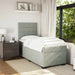 Pat box spring cu saltea, gri deschis, 90x190 cm, catifea - WALTI WALTI