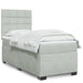 Pat box spring cu saltea, gri deschis, 90x190 cm, catifea - WALTI WALTI