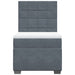 Pat box spring cu saltea, gri închis, 90x190 cm, catifea - WALTI WALTI