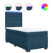 Pat box spring cu saltea, albastru, 90x190 cm, catifea - WALTI WALTI
