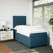 Pat box spring cu saltea, albastru, 90x190 cm, catifea - WALTI WALTI