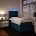Pat box spring cu saltea, albastru, 90x190 cm, catifea - WALTI WALTI