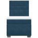 Pat box spring cu saltea, albastru, 90x190 cm, catifea - WALTI WALTI