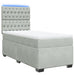 Pat box spring cu saltea, gri deschis, 90x190 cm, catifea - WALTI WALTI