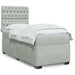 Pat box spring cu saltea, gri deschis, 90x190 cm, catifea - WALTI WALTI