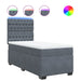 Pat box spring cu saltea, gri închis, 90x190 cm, catifea - WALTI WALTI