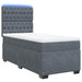 Pat box spring cu saltea, gri închis, 90x190 cm, catifea - WALTI WALTI