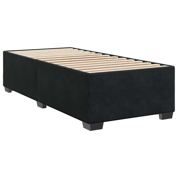 Pat box spring cu saltea, negru, 90x190 cm, catifea - WALTI WALTI