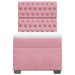 Pat box spring cu saltea, roz, 90x190 cm, catifea - WALTI WALTI