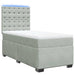 Pat box spring cu saltea, gri deschis, 90x190 cm, catifea - WALTI WALTI