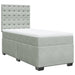 Pat box spring cu saltea, gri deschis, 90x190 cm, catifea - WALTI WALTI