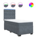 Pat box spring cu saltea, gri închis, 90x190 cm, catifea - WALTI WALTI