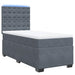 Pat box spring cu saltea, gri închis, 90x190 cm, catifea - WALTI WALTI