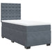 Pat box spring cu saltea, gri închis, 90x190 cm, catifea - WALTI WALTI