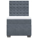 Pat box spring cu saltea, gri închis, 90x190 cm, catifea - WALTI WALTI